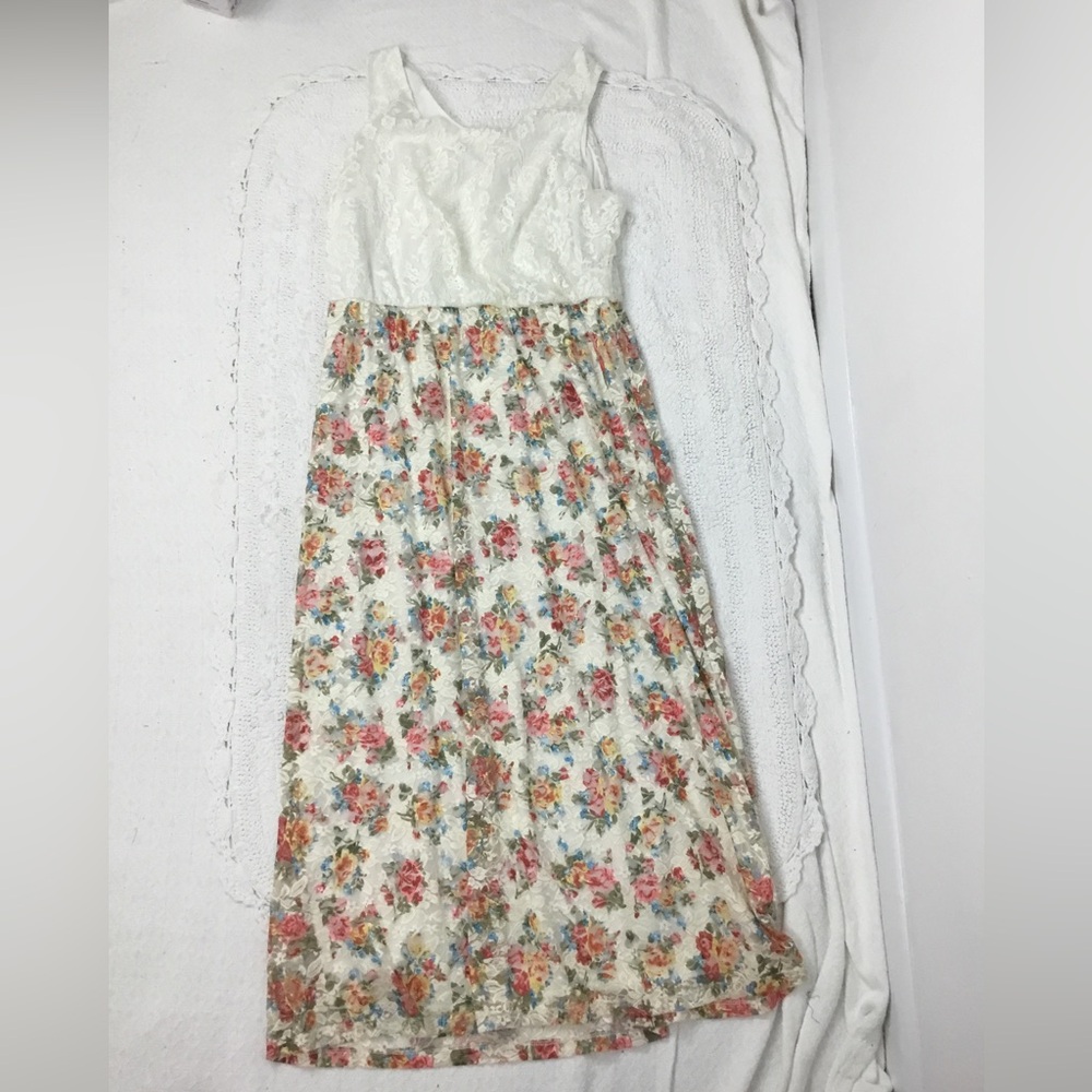 Candalite Lace Floral Sleeveless Maxi Dress size XL